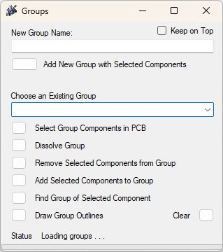 The Component Groups panel